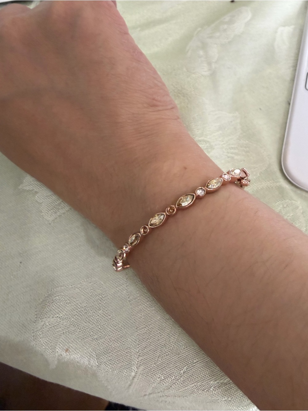 Rose Gold Givenchy Crystal Link Bracelet - Women's Jewelry